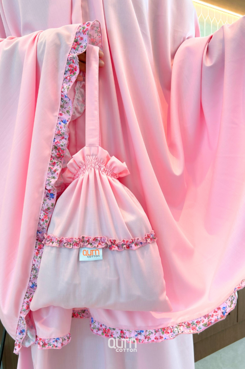 Telekung Hanna Ruffle Adult in Blush Pink