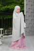 Telekung Safira in Dusty Grey