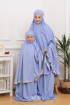 Telekung Hanna Ruffle Ibu Anak in Denim Blue