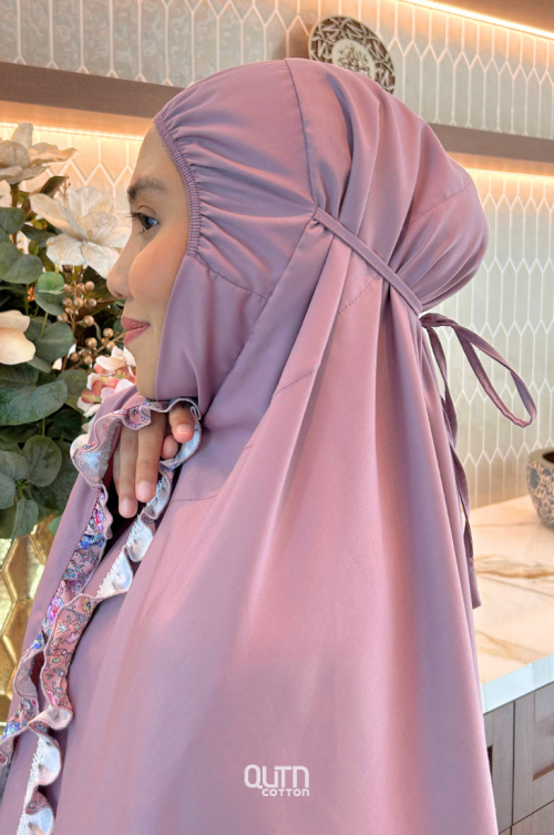 Telekung Hanna Ruffle Adult in Lavender Purple