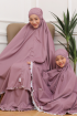 Telekung Hanna Ruffle Ibu Anak in Lavender Purple