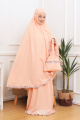 Telekung Hanna Ruffle Adult in Milky Peach