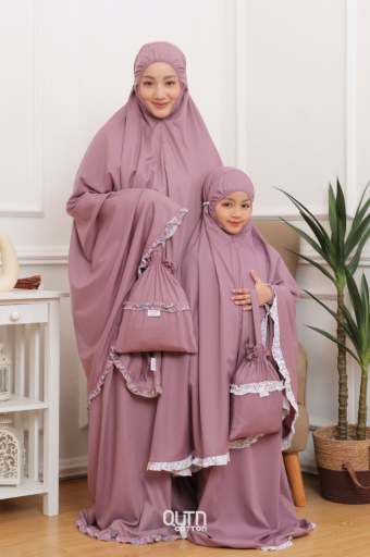 Telekung Hanna Ruffle Ibu Anak in Lavender Purple