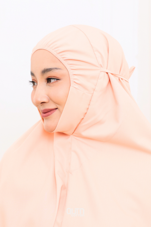 Telekung Hanna Ruffle Adult in Milky Peach