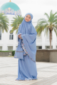 Telekung Hanna Ruffle in Denim Blue