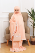 Telekung Hanna Ruffle Ibu Anak in Milky Peach