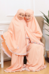 Telekung Hanna Ruffle Ibu Anak in Milky Peach