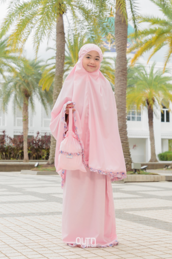 Telekung Hanna Ruffle in Blush Pink