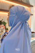 Telekung Hanna Ruffle Adult in Denim Blue