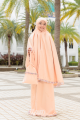 Telekung Hanna Ruffle in Milky Peach