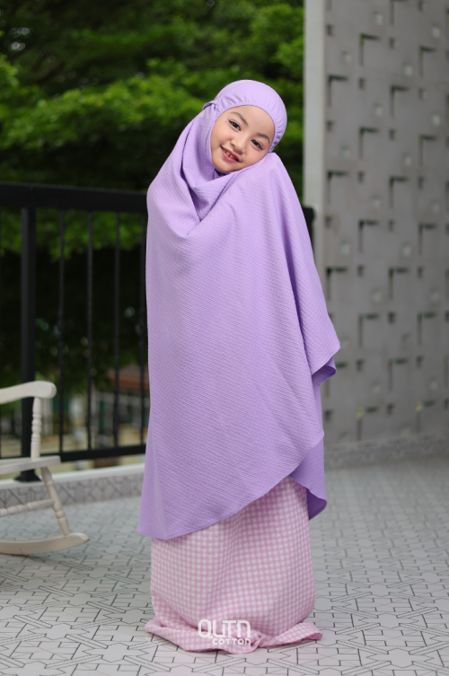 Telekung Safira in Lilac Purple