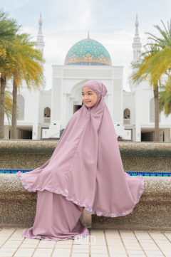 Telekung Hanna Ruffle in Lavender Purple