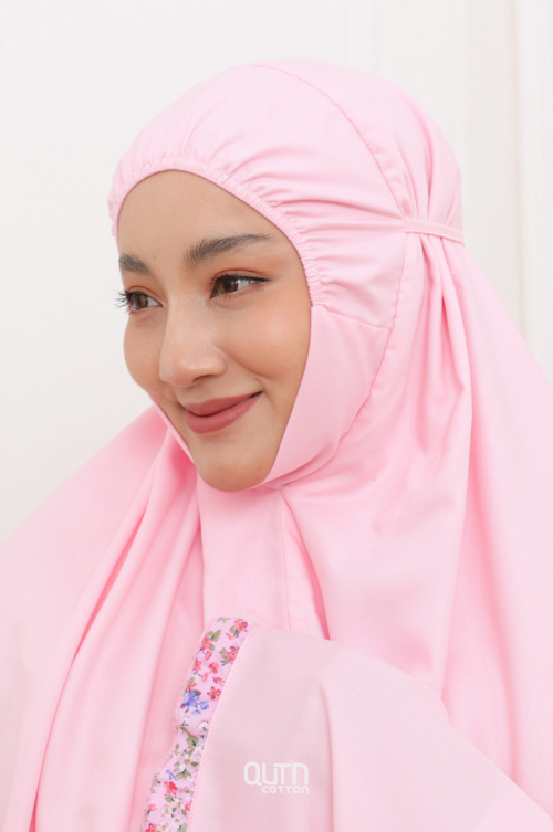 Telekung Hanna Ruffle Adult in Blush Pink