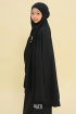 Telekung Hanna Cotton in Midnight Black