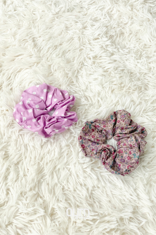 2-pc Scrunchies [Lilac & Plum]
