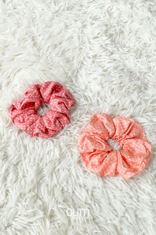 2-pc Scrunchies [Pink & Peach]
